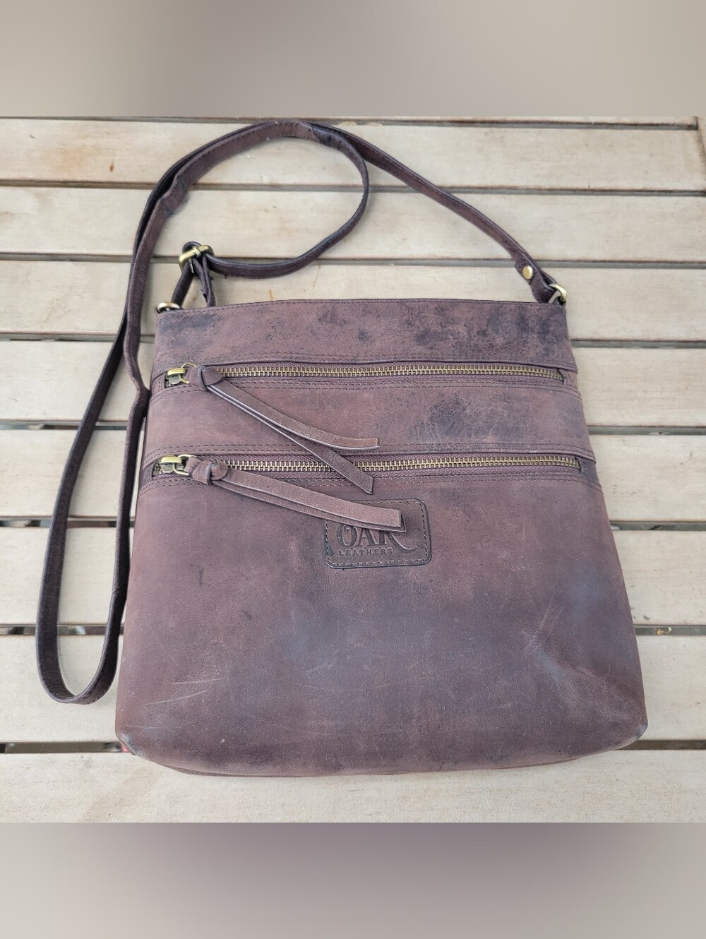 OAK Leather Brown Crossbody Bag - Women